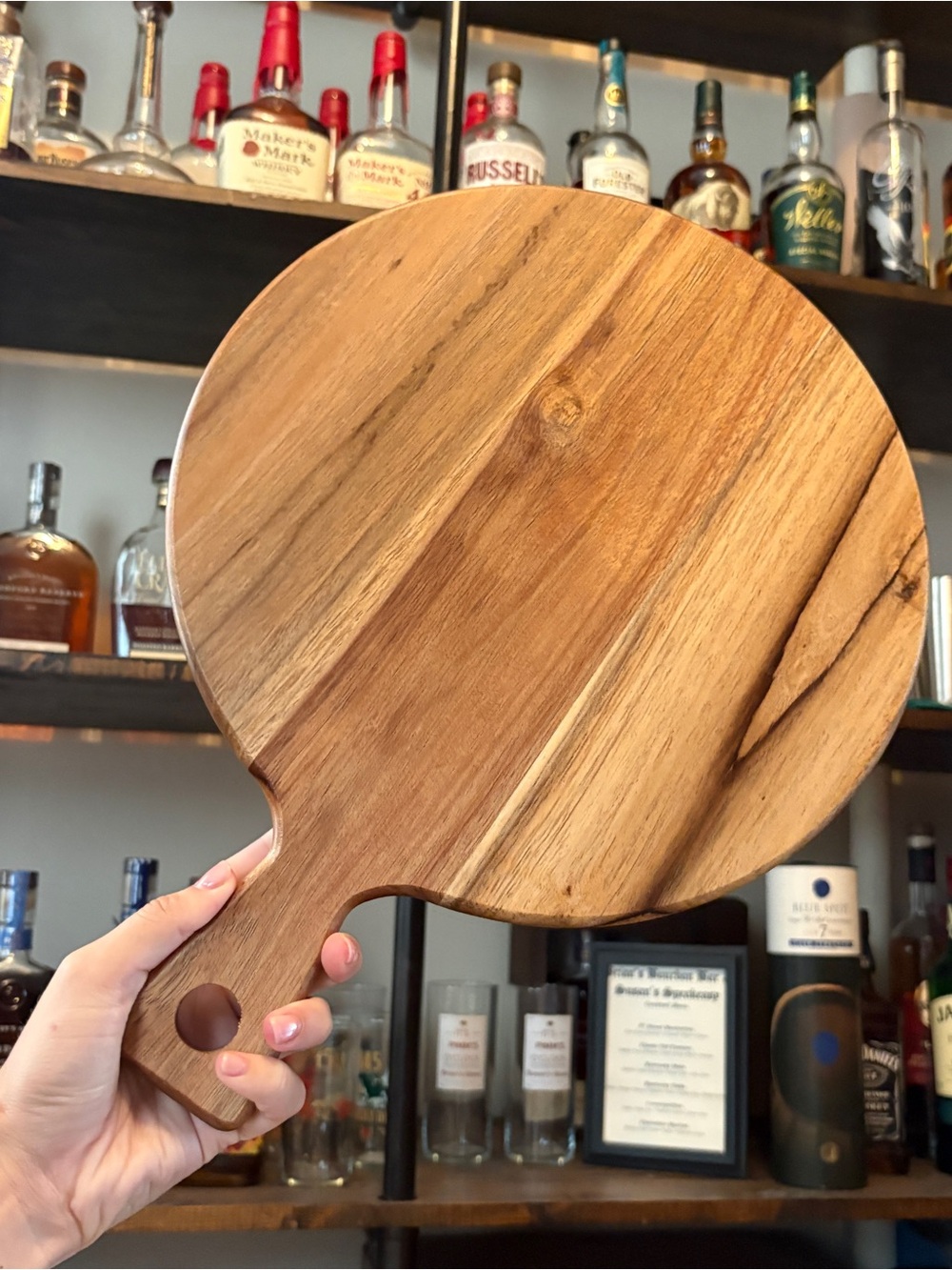 Set of 6 Round Wooden Serving Paddles